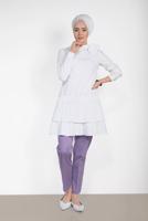 Tesettür giyim MOR ALVİNA BİLEK KISMI YIRTMAÇLI PANTOLON 7575