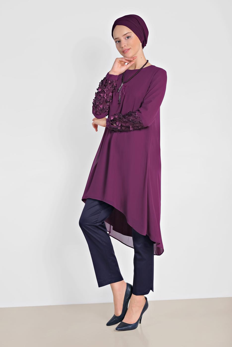 Vêtements hijab BLEU MARINE ALVINA PANTALON EN COUTIL 7575