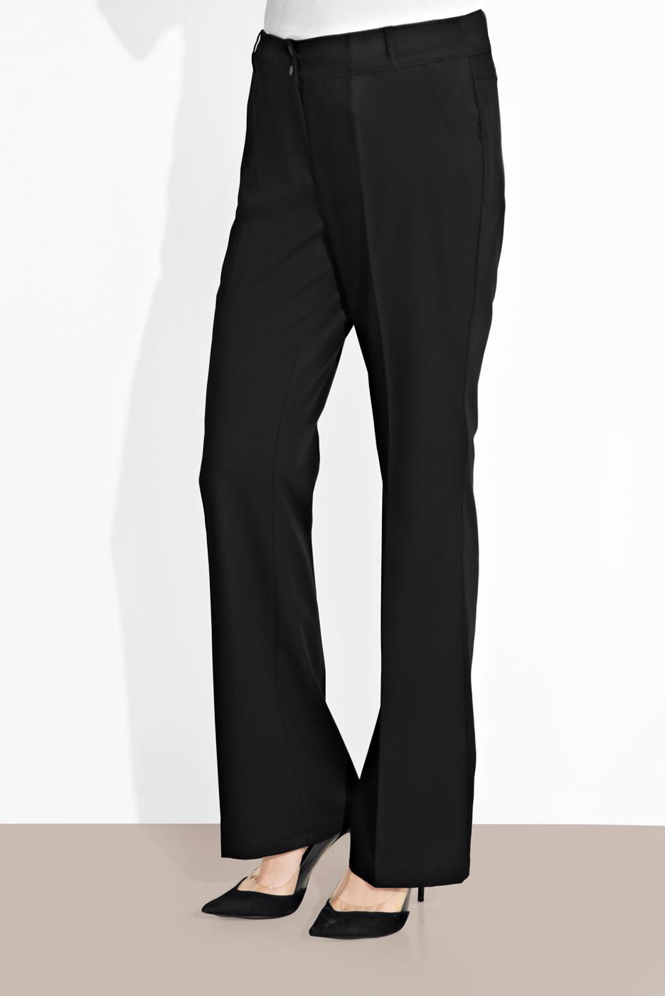 Tesettür giyim SİYAH ALVİNA BOL PAÇA PAMUKLU PANTOLON 7576