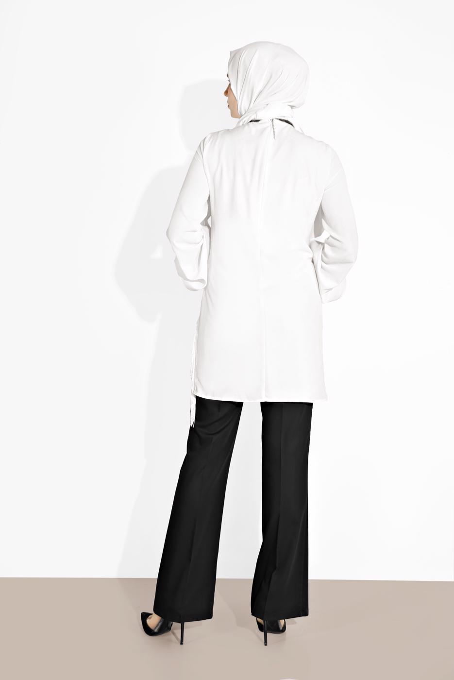 Tesettür giyim SİYAH ALVİNA BOL PAÇA PAMUKLU PANTOLON 7576