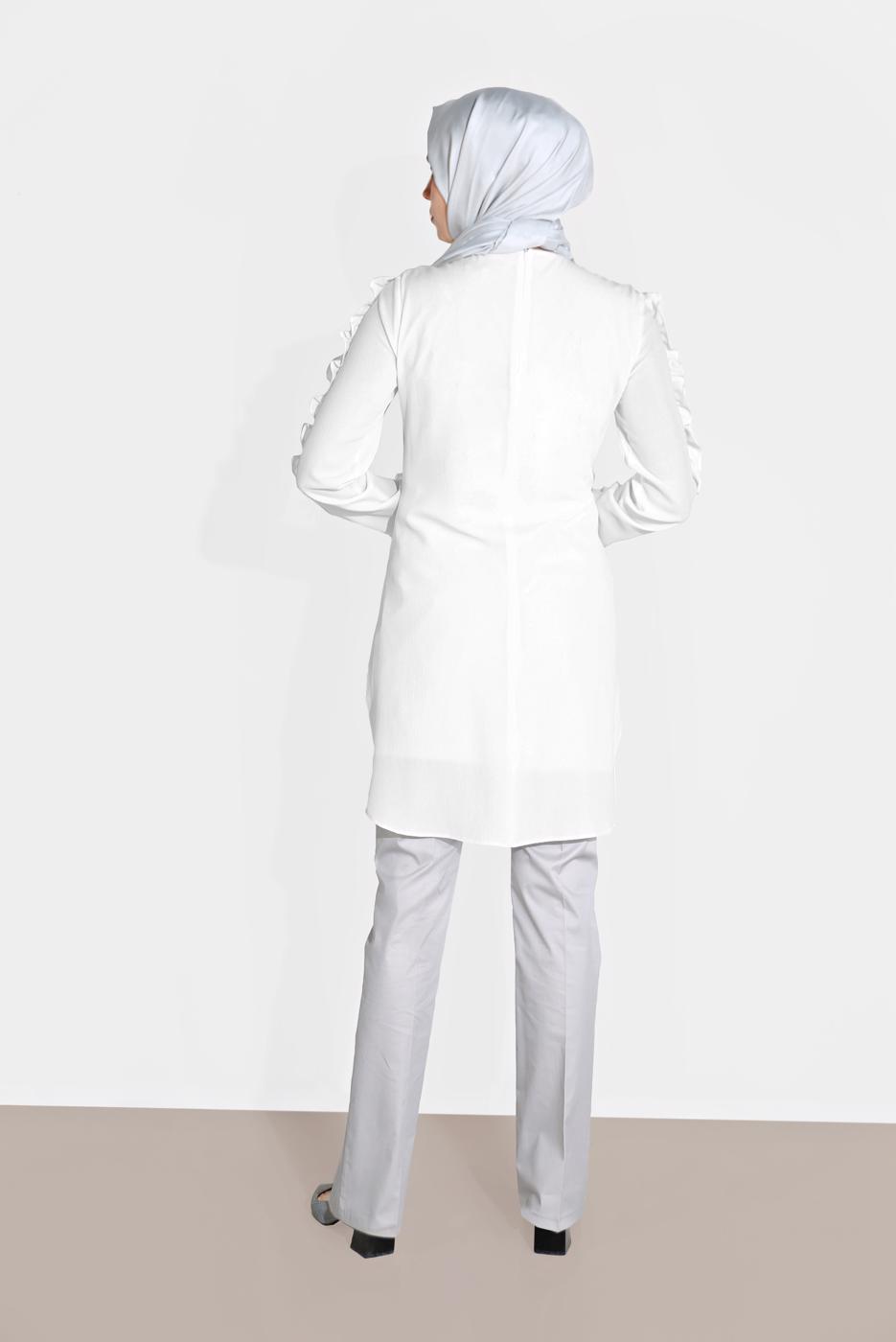 Tesettür giyim GÜMÜŞ ALVİNA BOL PAÇA PAMUKLU PANTOLON 7576