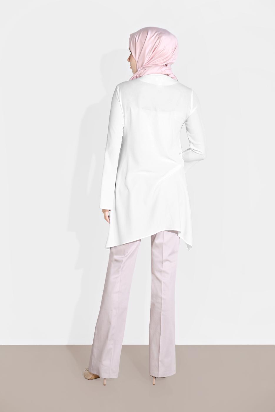 Tesettür giyim EKRU ALVİNA BOL PAÇA PAMUKLU PANTOLON 7576