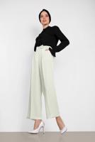 Tesettür giyim KREM ALVİNA ARA BEL BOL PAÇA PANTOLON 7581