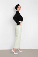 Tesettür giyim KREM ALVİNA ARA BEL BOL PAÇA PANTOLON 7581
