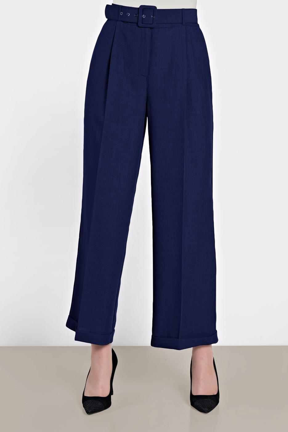 Tesettür giyim LACİVERT ALVİNA ARA BEL BOL PAÇA PANTOLON 7581