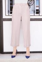 Tesettür giyim BEJ ALVİNA ARA BEL BOL PAÇA PANTOLON 7581