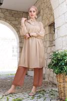 Hijab clothing BROWN ALVINA WIDE LEG REGULAR-WAIST PANTS 7581