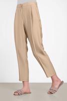 Tesettür giyim BEJ ALVİNA PİLELİ DÜĞMELİ PANTOLON 7586