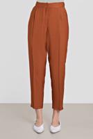 Tesettür giyim KAHVE ALVİNA PİLELİ DÜĞMELİ PANTOLON 7586