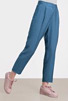 Tesettür giyim LACİVERT ALVİNA PİLELİ DÜĞMELİ PANTOLON 7586