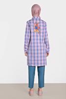 Tesettür giyim LACİVERT ALVİNA PİLELİ DÜĞMELİ PANTOLON 7586