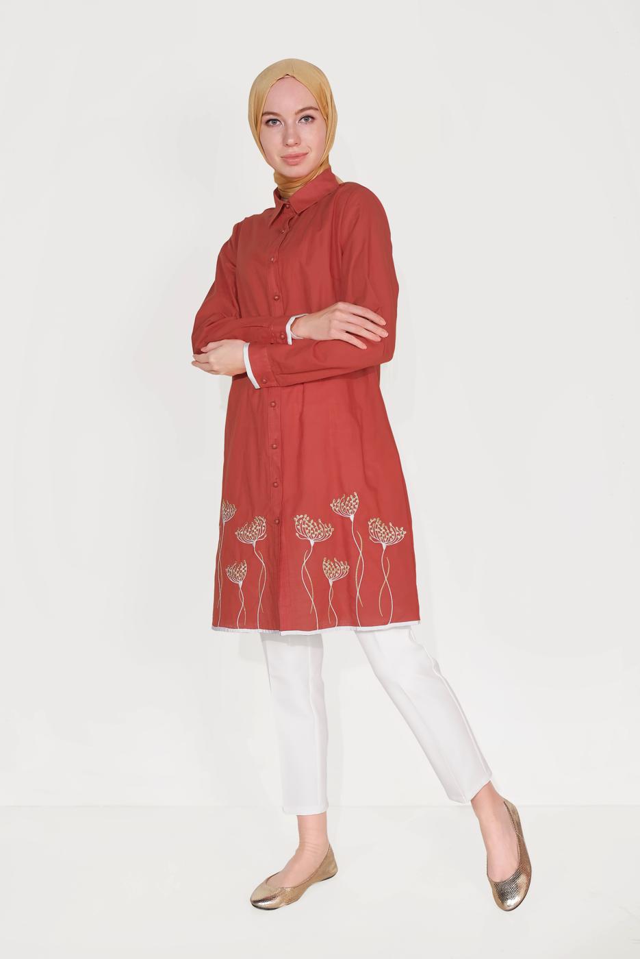 Tesettür giyim KREM ALVİNA ARA BEL CEPLİ PANTOLON 7605 