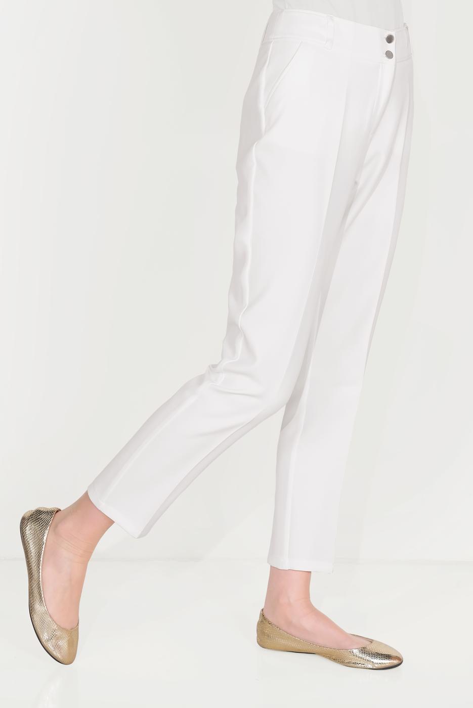 Tesettür giyim KREM ALVİNA ARA BEL CEPLİ PANTOLON 7605 