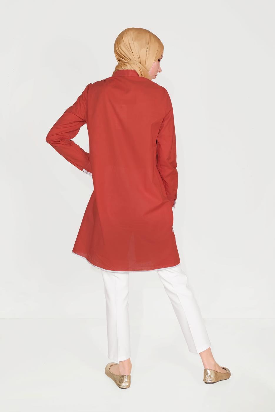 Tesettür giyim KREM ALVİNA ARA BEL CEPLİ PANTOLON 7605 