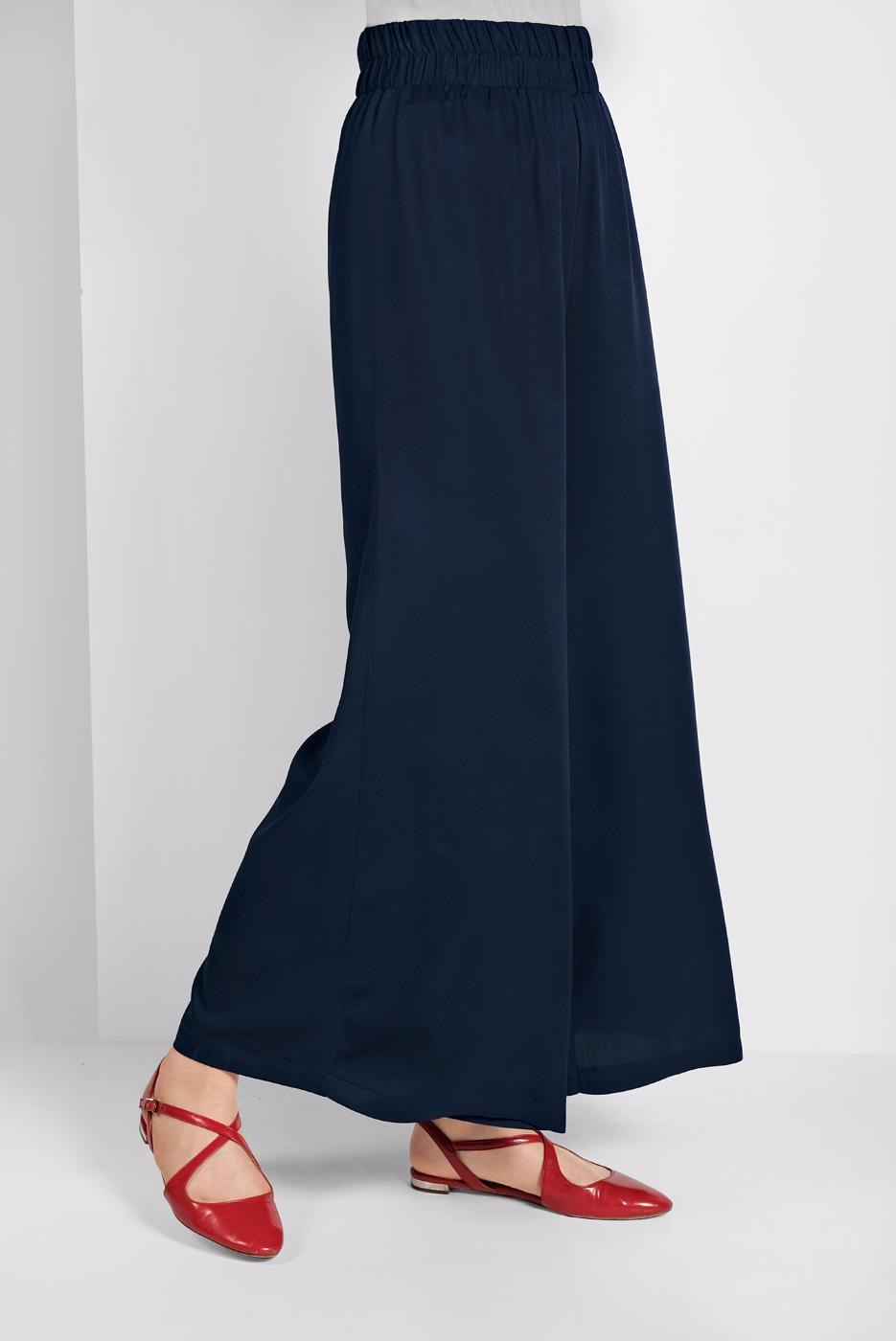 Hijab clothing NAVY BLUE WIDE-LEG PANTS 7735