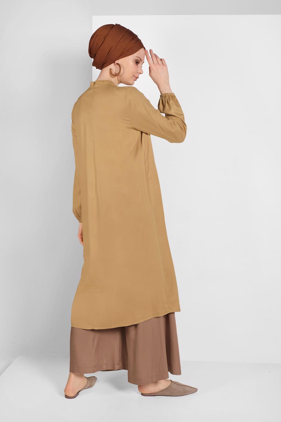 Tesettür giyim VİZON GENİŞ PAÇA PANTOLON 7735