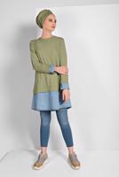 Vêtements hijab BLEU MARINE JEAN EN COTON 8003