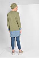 Vêtements hijab BLEU MARINE JEAN EN COTON 8003