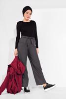 Tesettür giyim SİYAH BELİ LASTİKLİ CEPLİ DENİM PANTOLON 8101