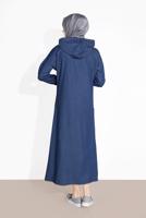Vêtements hijab BLEU MARINE PARDESSUS EN JEAN BOUTONNÉ 701