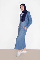 Vêtements hijab BLEU MARINE PARDESSUS EN JEAN BOUTONNÉ 701