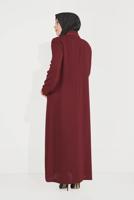 Vêtements hijab ROUGE BORDEAUX ALVİNA BRODERIE DÉTAIL COL CLASSIQUE FINITION 10222