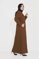 Hijab clothing TABA ALVİNA EMBROIDERY DETAIL CLASSIC COLLAR TOPCOAT 10222