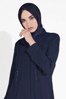 Tesettür giyim LACİVERT ALVİNA BAĞCIKLI DÜĞMELİ PARDESÜ 1461  