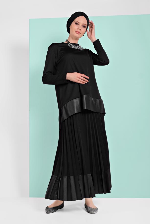Vêtements hijab  LEATHER-HEM SKIRT SUIT 0001  - TRENDTESETTÜR