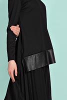 Vêtements hijab NOIR TAILLEUR OURLET EN CUIR 0001 