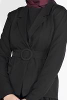 Tesettür giyim SİYAH KRUVAZE  CEKETLİ TÜTÜ ETEKLİ TAKIM 1455 