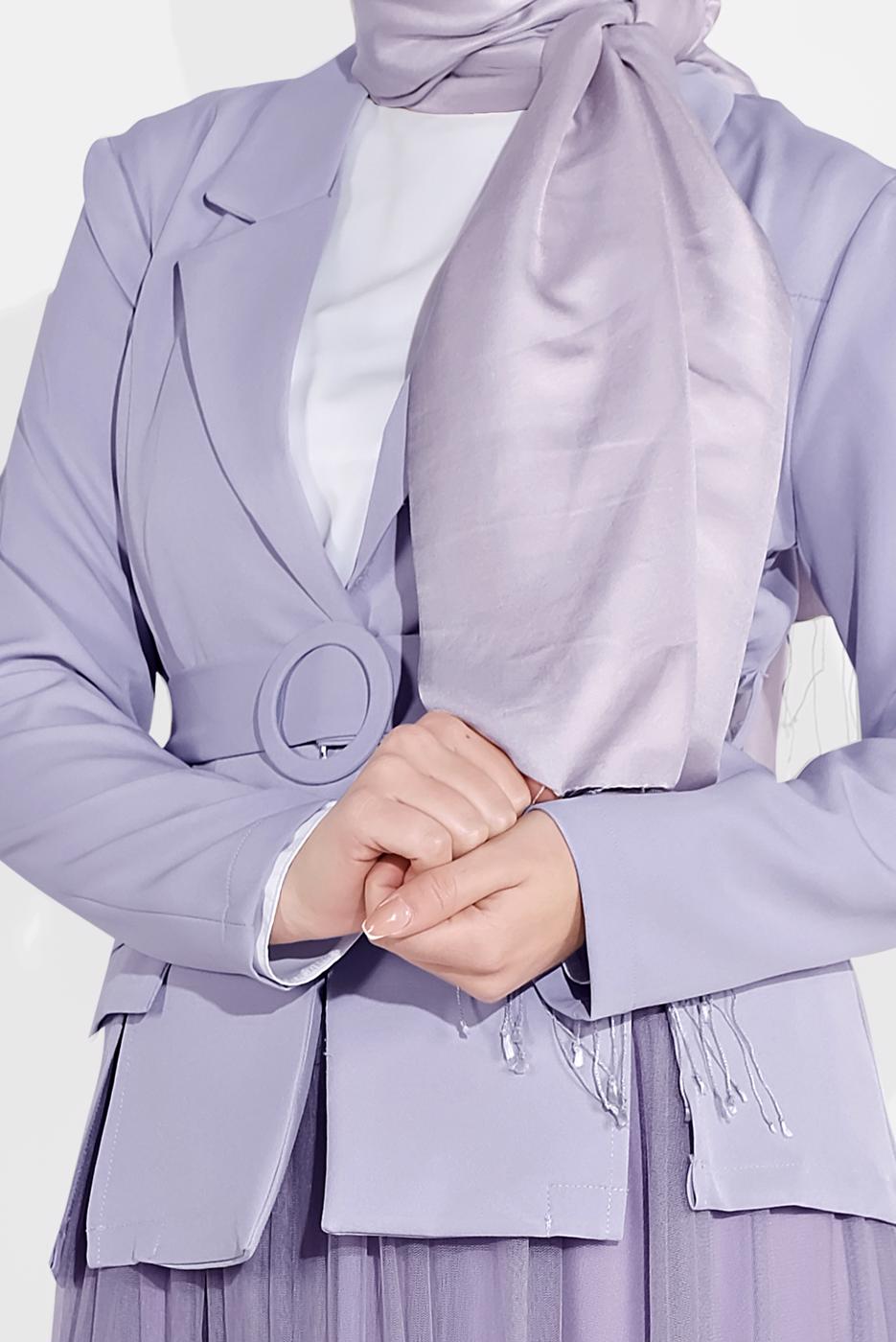 Tesettür giyim MOR KRUVAZE  CEKETLİ TÜTÜ ETEKLİ TAKIM 1455 