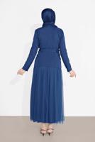 Tesettür giyim LACİVERT KRUVAZE  CEKETLİ TÜTÜ ETEKLİ TAKIM 1455 