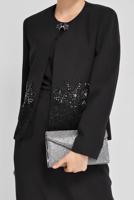 Tesettür giyim SİYAH ALVİNA PULLU NAKIŞLI ÜÇLÜ ETEKLİ TAKIM 30029 