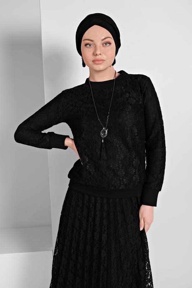 Vêtements hijab  PLEATED LACY SUIT 6001  - TRENDTESETTÜR