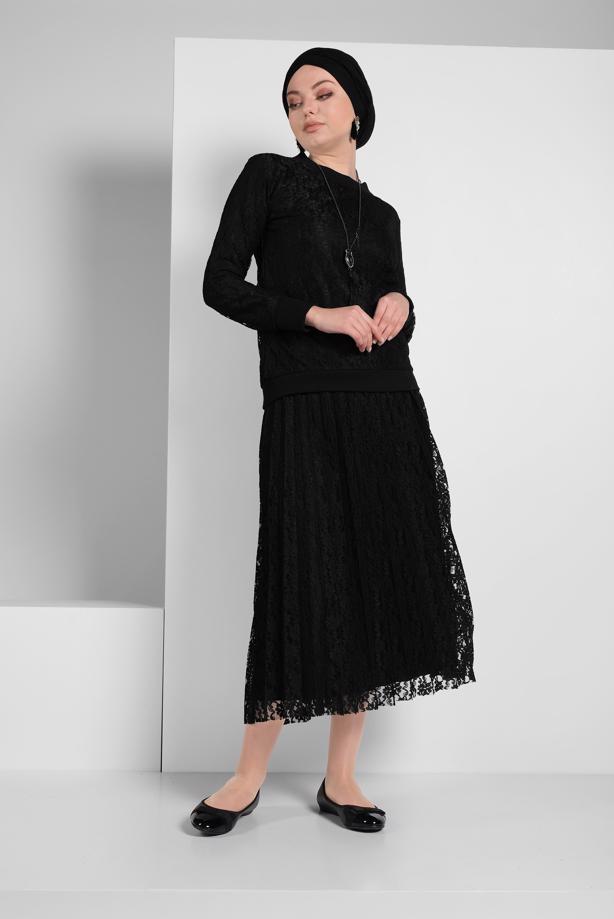 Vêtements hijab  PLEATED LACY SUIT 6001  - TRENDTESETTÜR