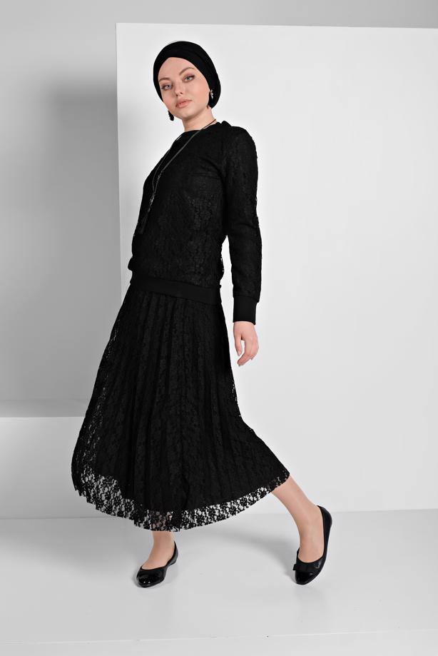 Vêtements hijab  PLEATED LACY SUIT 6001  - TRENDTESETTÜR