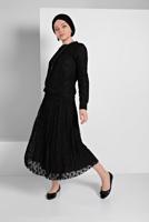 Vêtements hijab NOIR TAILLEUR EN DENTELLE À PLISSÉE 6001 