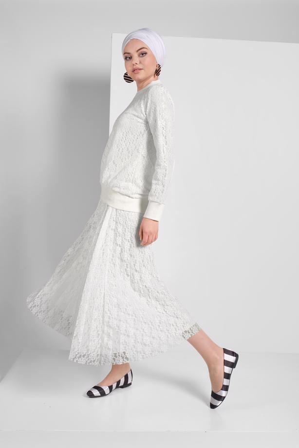 Vêtements hijab  PLEATED LACY SUIT 6001  - TRENDTESETTÜR