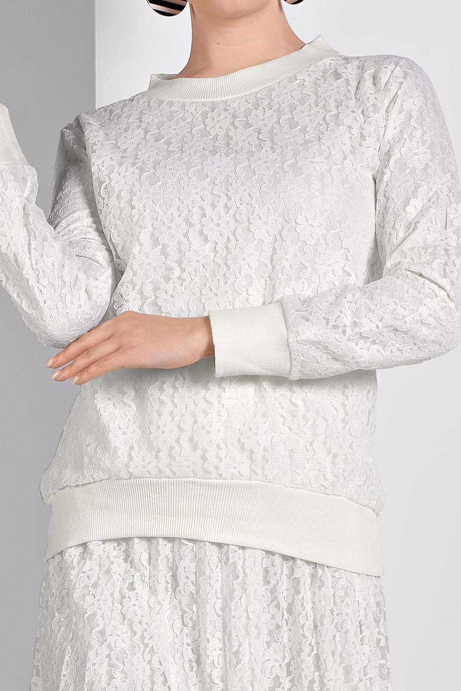 Hijab clothing CREAM PLEATED LACY SUIT 6001 