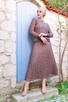 Vêtements hijab ROSE TAILLEUR EN DENTELLE À PLISSÉE 6001 