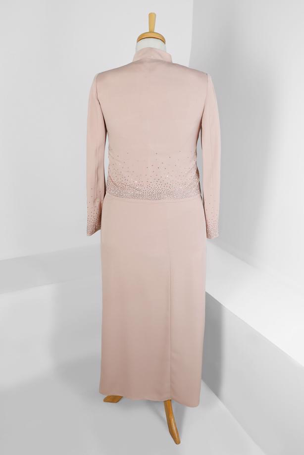 Vêtements hijab POUDRE ALVİNA GEM DETAIL COSTUME 2 PIÈCES 30049 - TRENDTESETTÜR