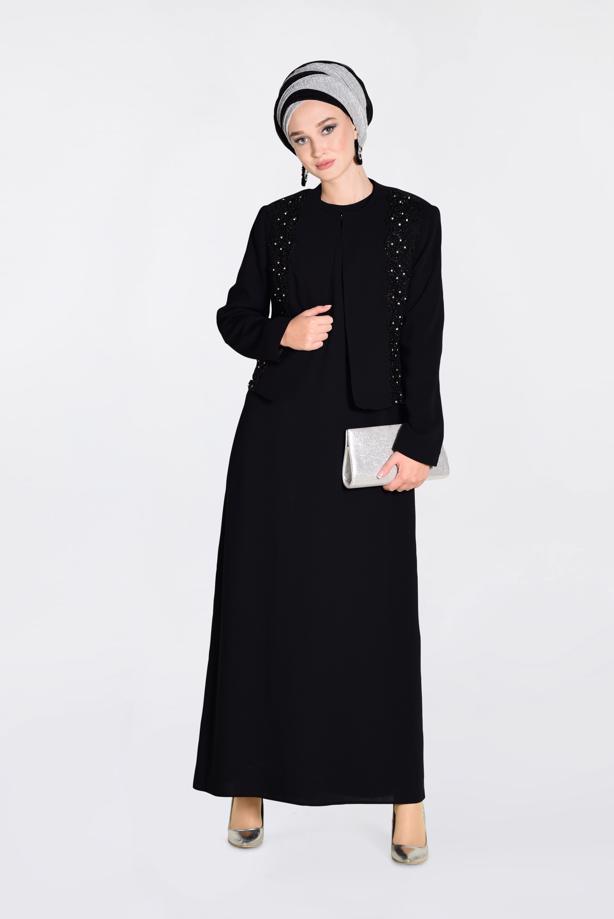 Vêtements hijab NOIR ALVINA COSTUME & ROBE À EMBELLIS 3477  - TRENDTESETTÜR
