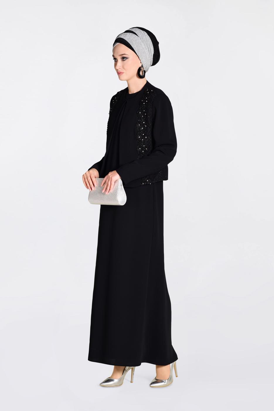 Vêtements hijab NOIR ALVINA COSTUME & ROBE À EMBELLIS 3477 