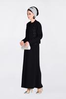 Vêtements hijab NOIR ALVINA COSTUME & ROBE À EMBELLIS 3477 