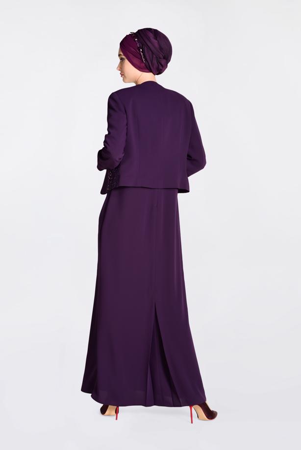 Vêtements hijab POURPRE ALVINA COSTUME & ROBE À EMBELLIS 3477  - TRENDTESETTÜR