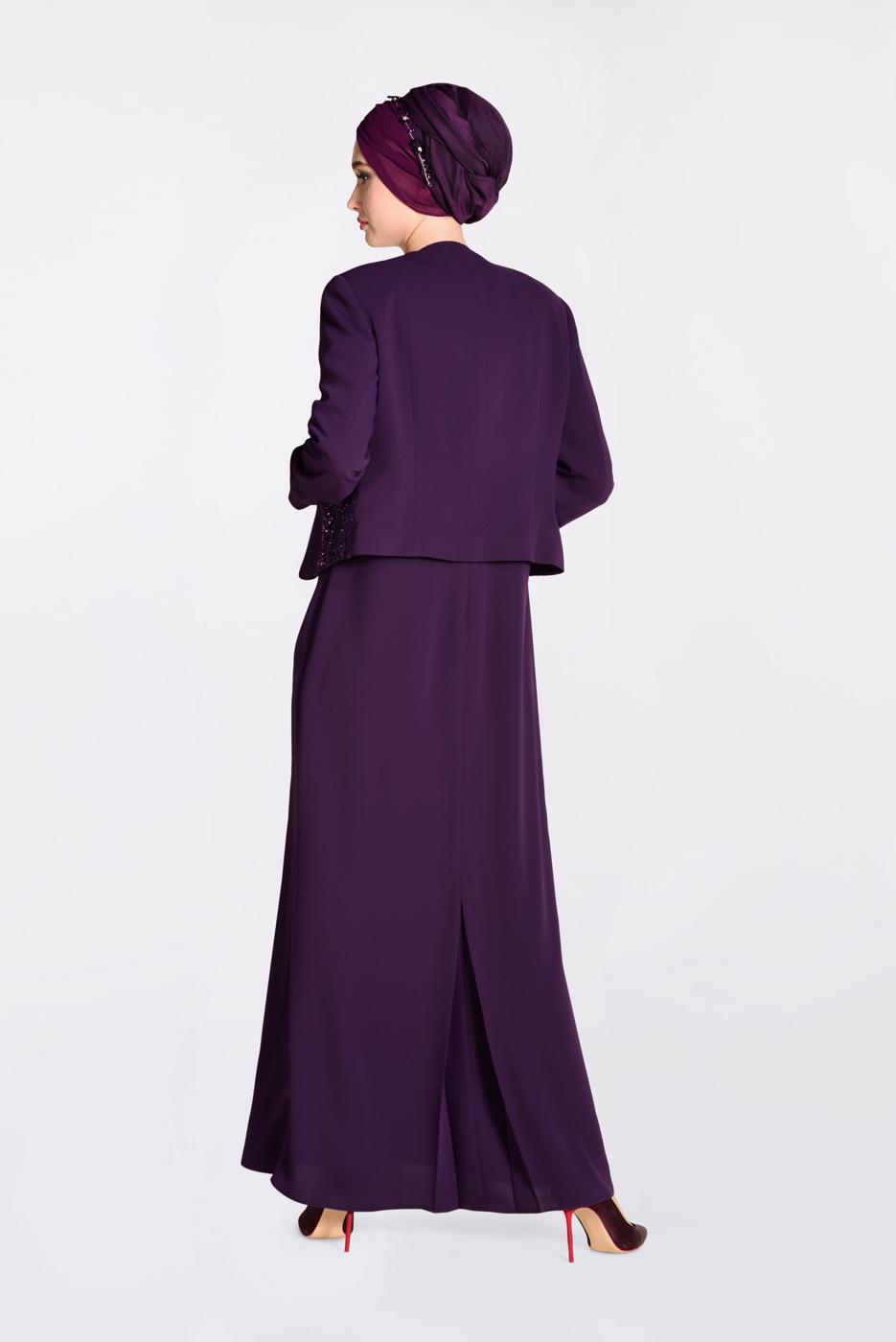 Vêtements hijab POURPRE ALVINA COSTUME & ROBE À EMBELLIS 3477 