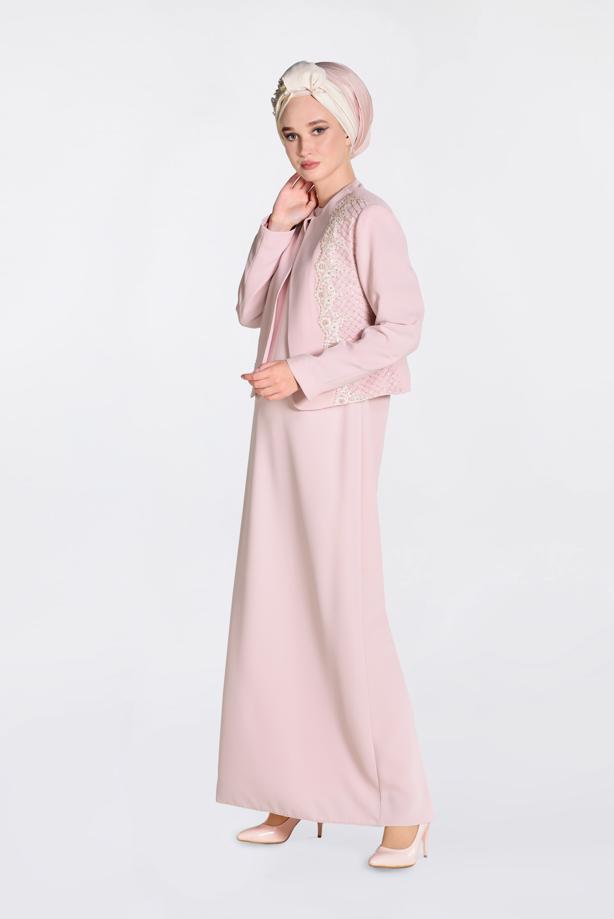 Vêtements hijab POUDRE ALVINA COSTUME & ROBE À EMBELLIS 3477  - TRENDTESETTÜR