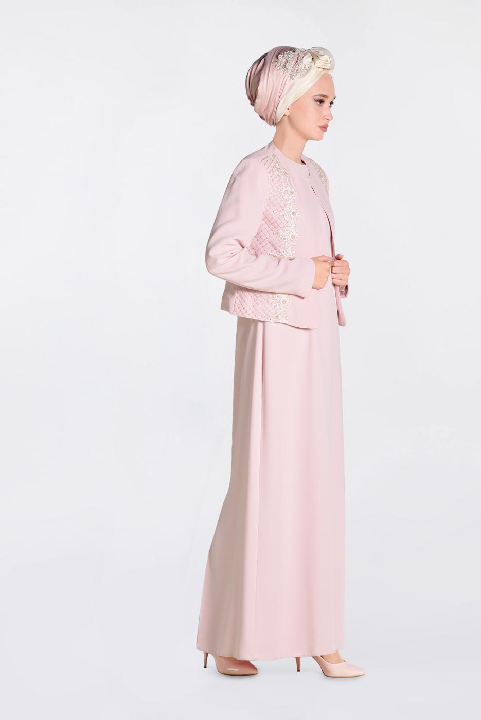 Vêtements hijab POUDRE ALVINA COSTUME & ROBE À EMBELLIS 3477 