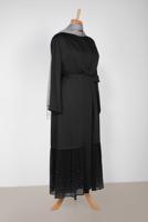 Vêtements hijab NOIR COSTUME & ROBE OURLET EN DENTELLE  3552 